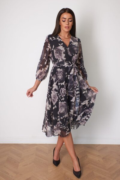 Festliches Wickelkleid mit Print EM28320